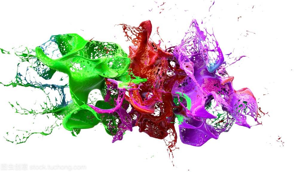 液体油墨色彩缤纷的 eplosion。3d 图